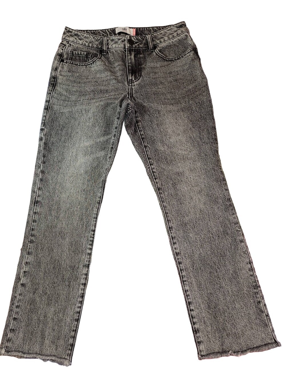 CAbi Jeans Acid Smoke Wash 100% Boyfriend Relaxed Fit Denim 4329 Raw Hem Size 2